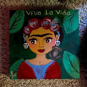 Hand painted Frida Kahlo wood Art